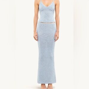 Chic Light Blue Maxi Skirt